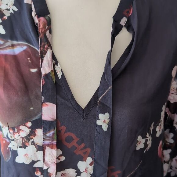 Pacha 1966 Sweet Cherry Tie V Neck Dress S - Picture 4 of 14